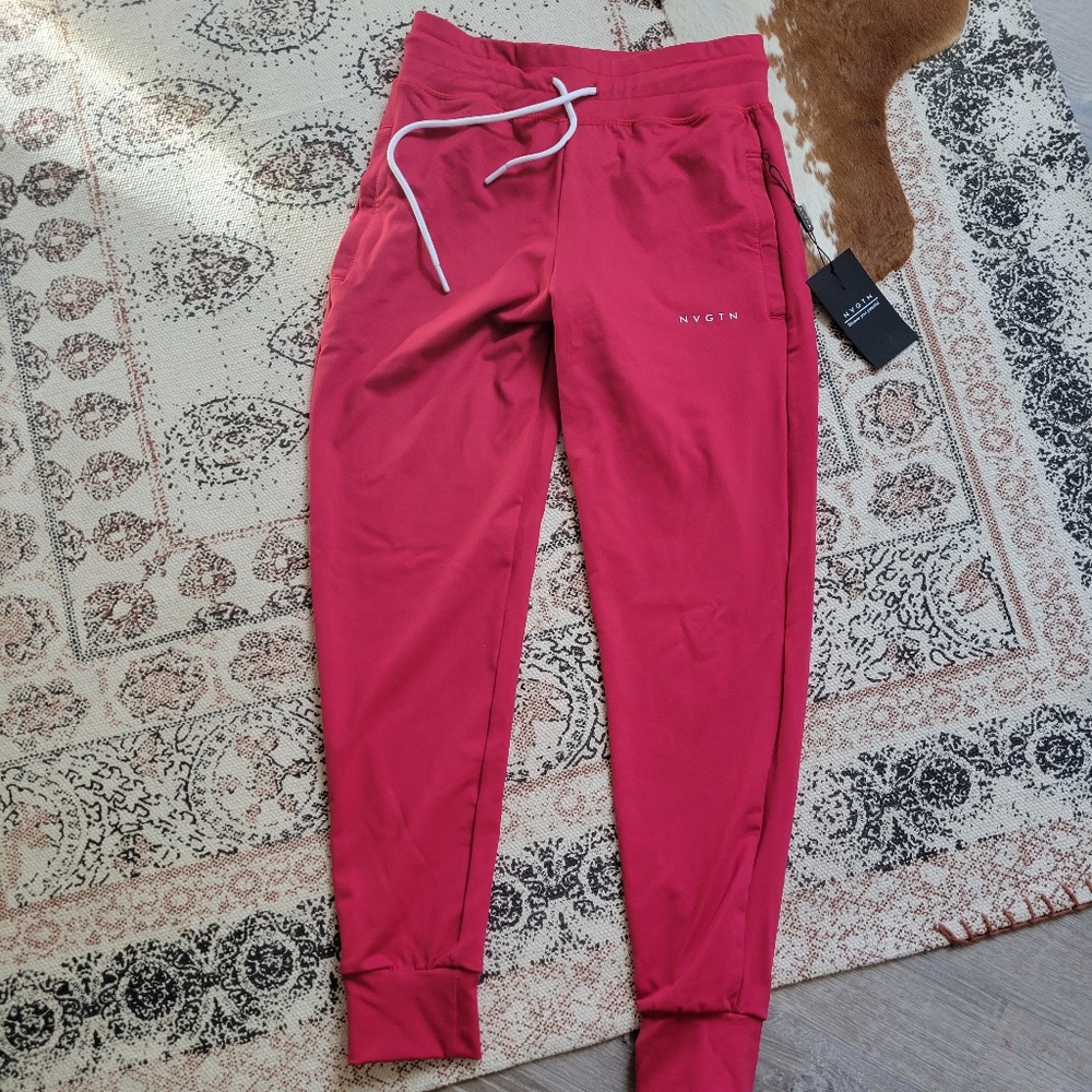 Red NVGTN joggers